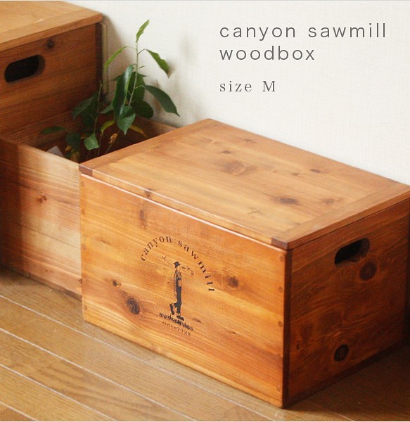 CanyonSawmill woodbox logo blk size M 蓋付き　受注生産　 1枚目の画像
