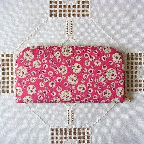 長財布（リバティ社タナローン使用）ジョアンナ（ピンク） 1枚目の画像