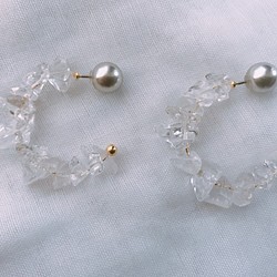 耳環：水晶玻璃箍 第1張的照片