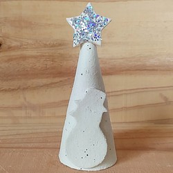 《1点限り！》陶のシンプル・ミニツリー【星と雪だるま】 1枚目の画像