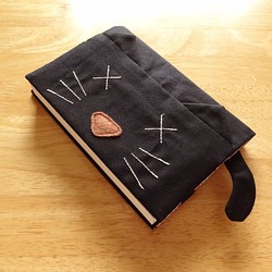 【文庫本用】黒猫のブックカバー(××) 1枚目の画像