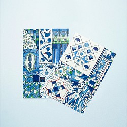 ポストカード「Blue Patchwork」2セット 1枚目の画像