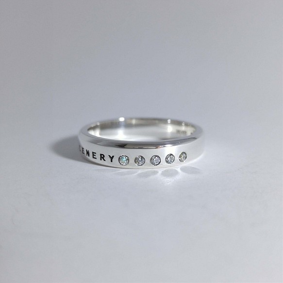 月光石（寶藍色月光石）銀配件戒指（中性）五元素 第1張的照片