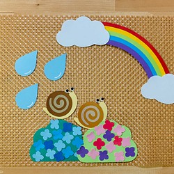 小さな壁面飾り【カタツムリ&虹】6月 1枚目の画像