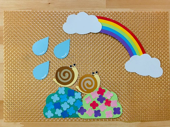 小さな壁面飾り【カタツムリ&虹】6月 1枚目の画像