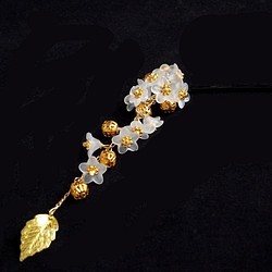 髮夾 Suzusei Ice Flower Beads Florets &amp; Gold 第1張的照片