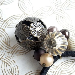 髮帶 菊花紋日式鏤空珠子 Copper Komi 第1張的照片