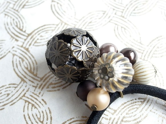 髮帶 菊花紋日式鏤空珠子 Copper Komi 第1張的照片