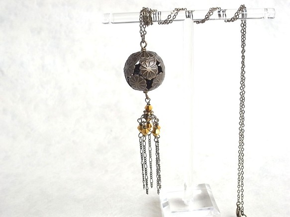 項鍊 菊花紋日式鏤空珠子 Copper Komi 第1張的照片