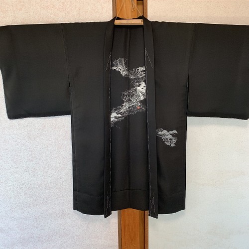 新品 正絹 単衣 女物 長羽織 黒 絵羽 着物 haori しば田 通販｜Creema