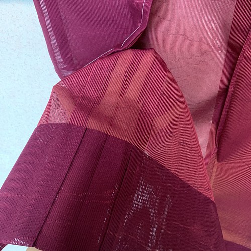 新品 正絹 単衣 女物 長羽織 赤紫色 絽紗 和装・和小物 haori しば田 