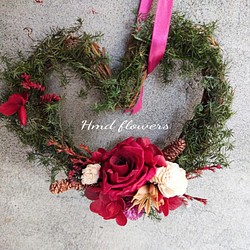 【HMD.Flowers】乾燥花 濃情玫瑰 心型花圈 掛飾 居家裝飾 情人節 第1張的照片
