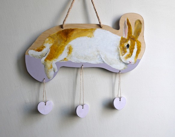 客製  手繪兔兔壁飾 掛飾 第1張的照片