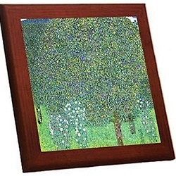 クリムト『 樹々の下の薔薇 』の木枠付きフォトタイル（世界の名画シリーズ） 1枚目の画像