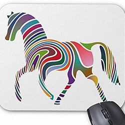 虹の馬のマウスパッド：フォトパッド（ 馬シリーズ ） (白地) 1枚目の画像