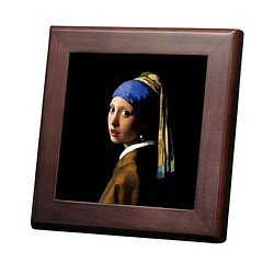 フェルメール『 真珠の耳飾りの少女 』の木枠付きフォトタイル（S-サイズ）（世界の名画シリーズ） 1枚目の画像
