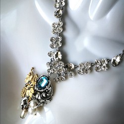 アクアマリンブルーネックレス　1960'sドイツヴィンテージ【Noble Jewelry Series】 1枚目の画像