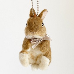 羊毛氈兔子包小飾物荷蘭矮橘|鑰匙扣錶帶公仔 第1張的照片