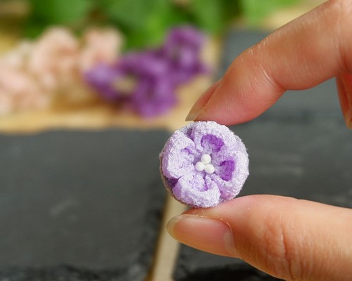 つまみ細工の紫陽花マグネット 紫 マグネット るりいろ堂 通販