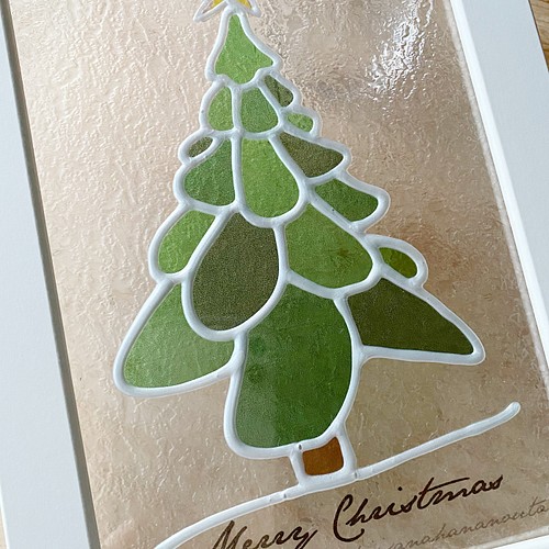 クリスマス もみの木のツリー ギャラリーグラスアート ステンドグラス 