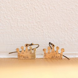 [新年促銷！ ] BRASS皇冠耳環（耳環）僅限於一件 第1張的照片