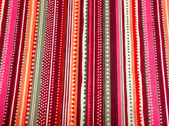 makower UK 110cm x 50cmずつ切売 - Stripes/Pink 1枚目の画像