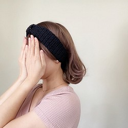 Y.O.U. 手工編織單結緞面髮帶-黑色 第1張的照片