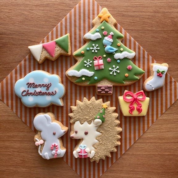 2020年『クリスマス』クッキーセット／ねずみ＆ハリネズミ 1枚目の画像