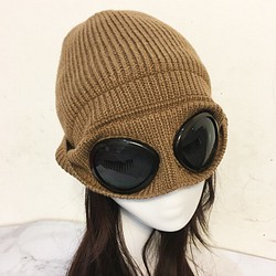 メガネ面白い茶色の帽子 1枚目の画像