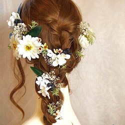 再販×10more 小花が可愛い白いガーベラのヘッドドレス♡ 1枚目の画像