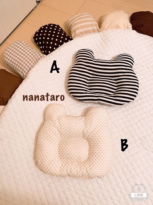 デザインaボーダー柄 くま枕 赤ちゃん枕 ベビー枕 出産祝い ハーフバースデー 雑貨 その他 Nanataro 通販 Creema クリーマ ハンドメイド 手作り クラフト作品の販売サイト