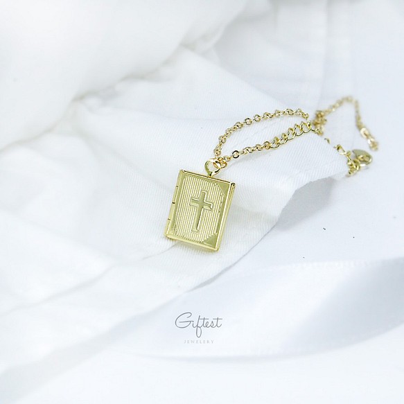 Giftest 18K鍍金 / 小聖經 基督教 耶穌 福音 飾品 手鍊 項鍊 福音 珍珠 服飾 聖經 水晶 B2 第1張的照片