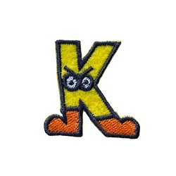 刺繍ワッペン　アルファベット【K 黄色】 1枚目の画像
