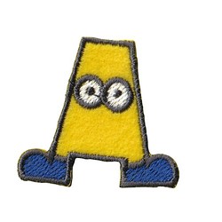刺繍ワッペン　アルファベット　【A】黄色 1枚目の画像
