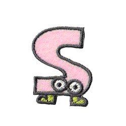 刺繍ワッペン　アルファベット　【S】ピンク 1枚目の画像