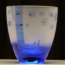 雪降る北国のフリーグラス　青（1個） 1枚目の画像