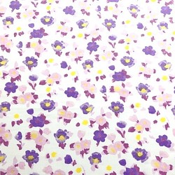 バンブー花柄プリント 薄紫色 K3輸入生地 オーストリア製 1枚目の画像