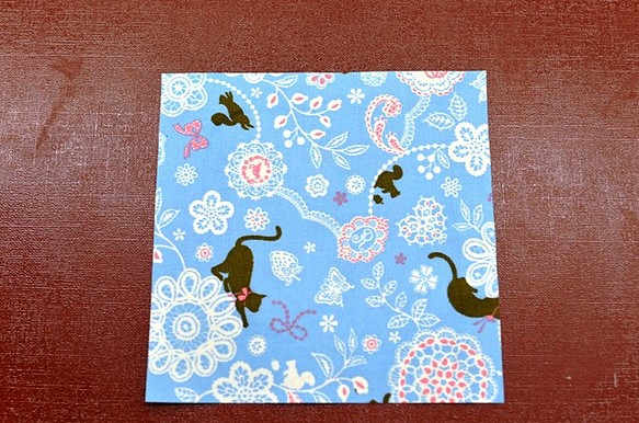 布折り紙  水色猫 10枚セット 1枚目の画像