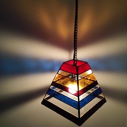 [SOU]　ステンドグラス　ペンダントライト　レトロカラー　照明　ランプ　ライト　レトロ　ナチュラル　インテリア　新築 1枚目の画像