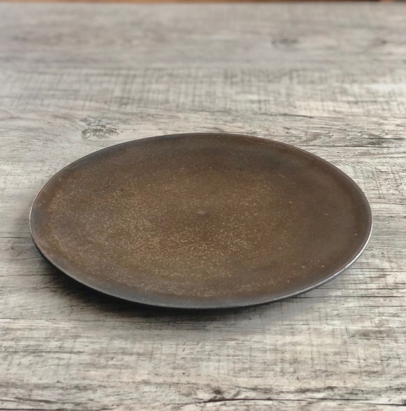 銅釉薬7寸平皿 1枚目の画像
