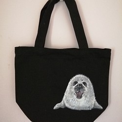[sysy_view]  手提帆布袋-手繪非印刷 可愛療癒動物系列 第1張的照片