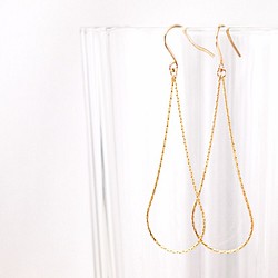14KGF Drop Chain Earrings 1枚目の画像