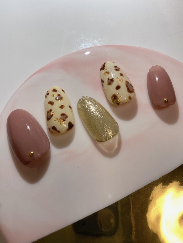 01 ネイルチップ ジェルネイル ピンク ゴールド レオパード柄 ネイルチップ ネイルシール Kasyuri Nail 通販 Creema クリーマ ハンドメイド 手作り クラフト作品の販売サイト