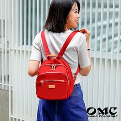 【OMC】文青風采手提寬底後背包(82930紅色) 第1張的照片