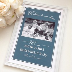 ご結婚式や家族の写真で♡ブルーグレーインテリアウェルカムボード 1枚目の画像
