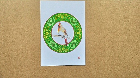 0045  色鉛筆　イラスト　小鳥　 A4サイズ 1枚目の画像