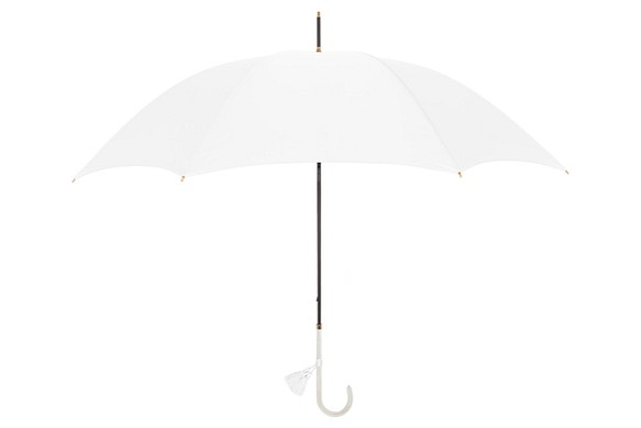 【製作中】UVカット　雨かさ　カスタマイズ長傘　スマートブレラ　ホワイト　タッセル付き 1枚目の画像