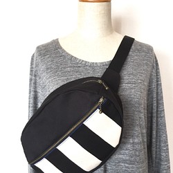 【訂單生產】帆布和Shima的西袋*黑色 第1張的照片