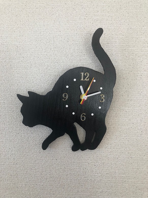 1452円 2021特集 時計 置時計 掛け時計 置き掛け兼用時計 黒猫 シェードクロック電池式 樹脂 猫雑貨 小物 グッズ ねこ ネコ 猫柄 猫グッズ かわいいおしゃれギフト包装無料