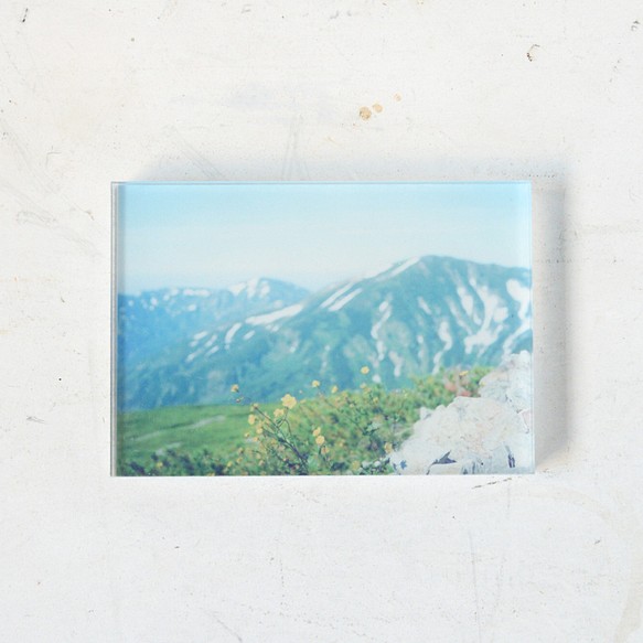 山の透けるアクリルパネル 10×7cmミニ 【小蓮華山の花】 1枚目の画像